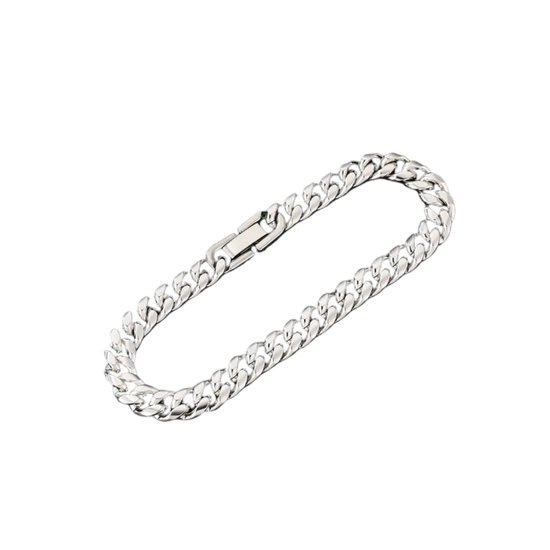 Bracelet Bovista – Acier – Faux Argent – Homme – 20,5 cm