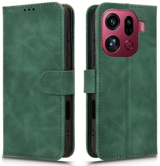 Étui de protection – Compatible avec OPPO Find X9 Pro – Étui type livre – Vert
