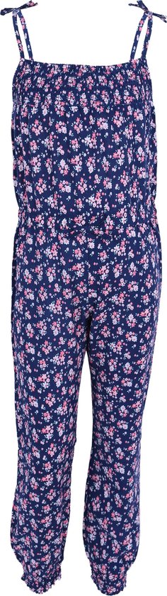 Combinaison fille fleurie bleu marine