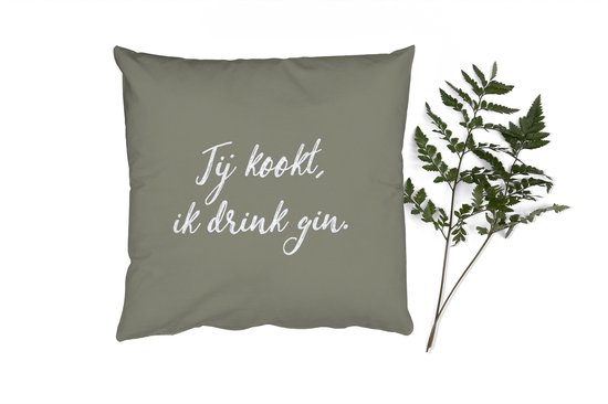 Coussins déco – Oreillers Coussins décoratifs – Proverbes – Tu cuisines, je bois du gin – Gin – Citations