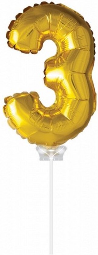 Ballon aluminium 3 doré 40 cm