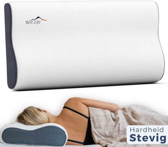 Best Life Oreiller pour les douleurs cervicales – Oreiller ergonomique en mousse à mémoire – Oreiller de sommeil pour dormeurs latéraux