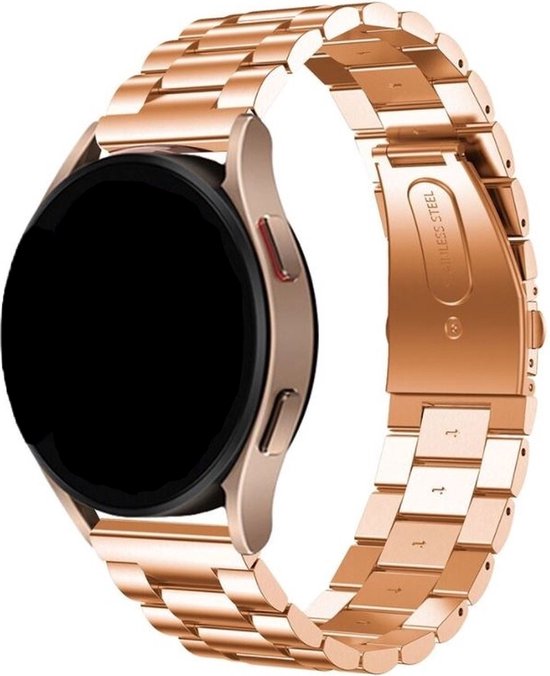 Bracelet à maillons en acier 22 mm – Bracelet en acier inoxydable adapté pour Samsung Galaxy Watch 46 mm / Galaxy Watch 3 45 mm / Gear S3 Classic & Frontier – Amazfit GTR 47 mm / GTR 2 / GTR 3 – Pro – OnePlus Watch – Or rose