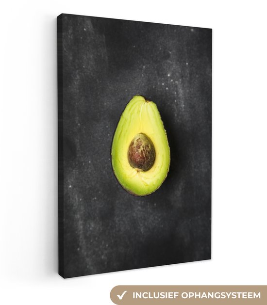 Avocat solitaire sur une table Toile 120×180 cm – Tirage photo sur toile (Décoration murale salon / chambre) XXL / Groot format!
