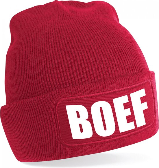 Bellatio Decorations Bonnet Boef avec pompon – taille unique – rouge