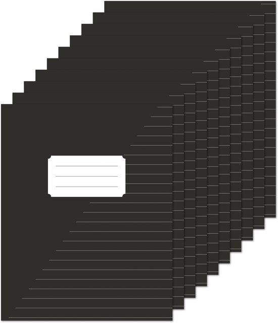 Carnets Kangaro A5 lignés, noir, lot de 10, K-583001