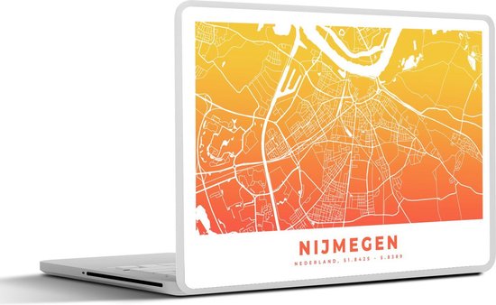 Autocollant pour ordinateur portable – 12,3 pouces – Stadskaar – Nimègue – Nederland – Oranje – 30x22cm – Autocollants pour ordinateur portable – Skin pour ordinateur portable – Housse
