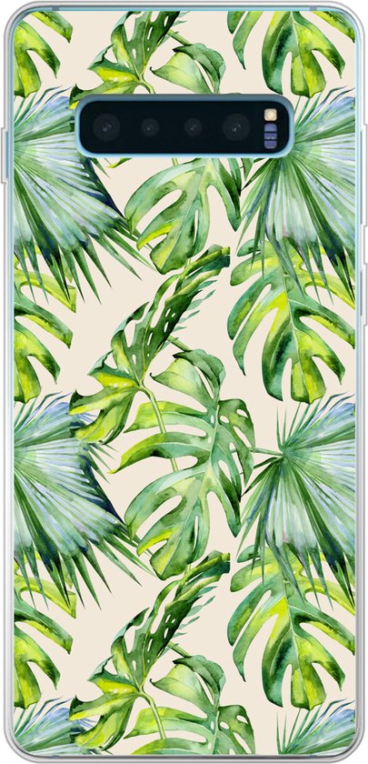 Coque Samsung Galaxy S10 Plus – Feuilles – Motifs – Monstera – Coque de téléphone en Siliconen