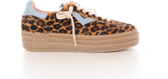 Baskets femme 4B12 Spike léopard brun