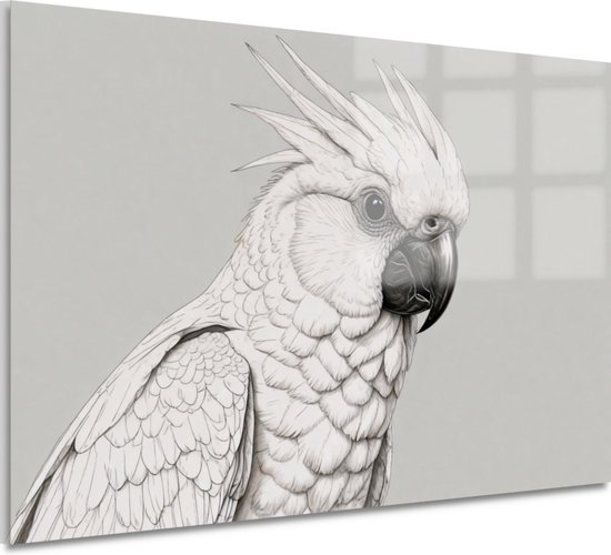 Décoration murale Cacatoès – Décoration murale animaux – Décoration murale Ressorts – Décoration murale industrielle – Tableau verre acrylique – Peintures & posters verre acrylique 60×40 cm