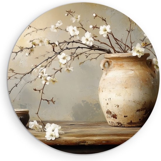 Cercle mural Saammp Forex – Nature morte – Wit – Minimaliste – Fleurs – Ø 30 – Cercle mural – Cercle de Décoration murale – Décoration murale Salon – Décoration de bureau