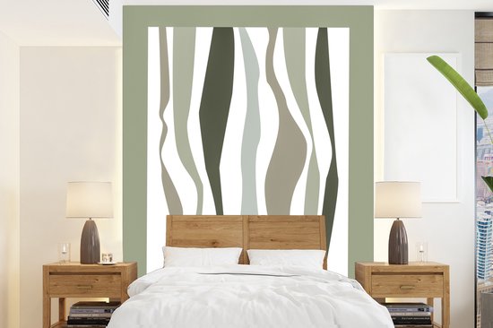 Behang – Fotobehang Studio 72 – Lijnen – Groen – Tinten – Breedte 190 cm x hoogte 260 cm – Behangpapier