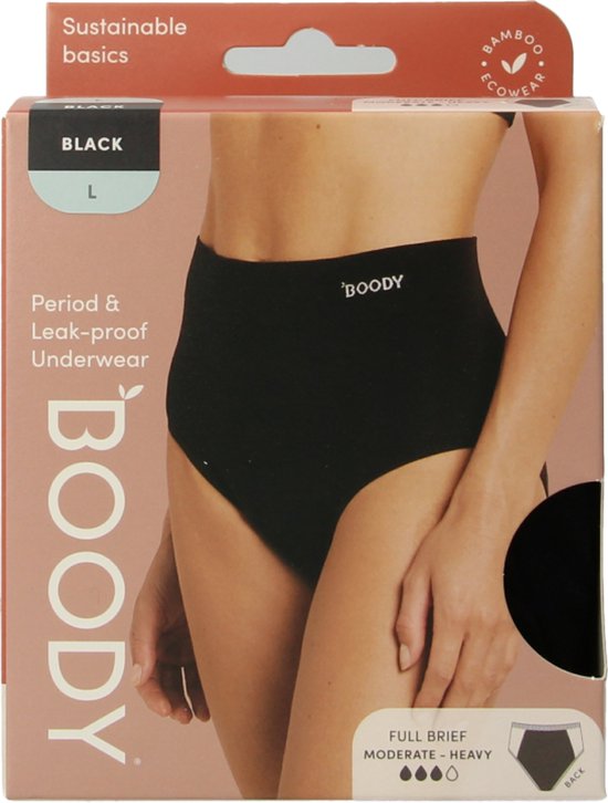 Boody Menstruatieondergoed tailleslip zwart normaal L 1 Pièce