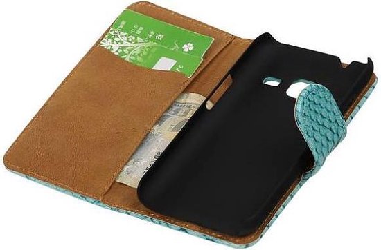Coque Snake Bookstyle pour Samsung Galaxy J1 mini (2016) Turquoise