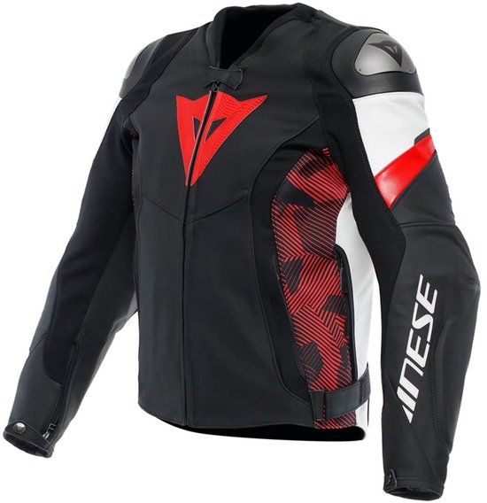 Blouson Cuir Dainese Avro 5 Noir Rouge Lava White 52 – Taille – Blouson