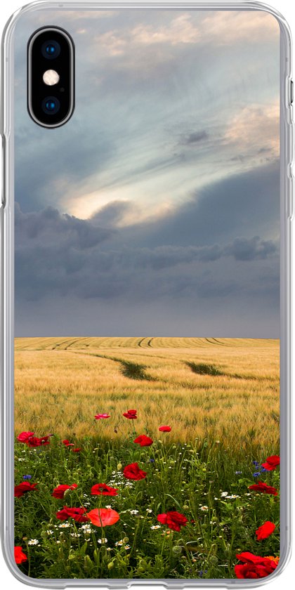 Coque iPhone Xs – Fleurs – Blé – Nuages – Siliconen