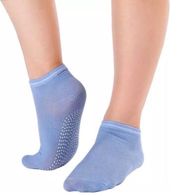 CHPN – Chaussettes – Chaussettes antidérapantes – Chaussettes de sport – Chaussettes Yoga – Chaussettes Fitness – Bleu clair – Taille 35/40 – Chaussettes Pilates