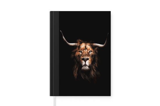Carnet – Carnet d&rsquo;écriture – Lion – Zwart – Fourrure – Carnet – Format A5 – Bloc-notes