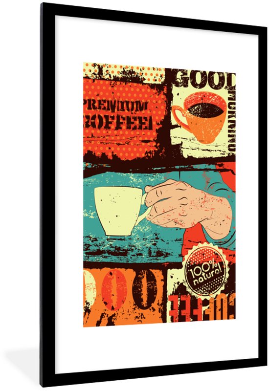 Café vintage avec images colorées 80×120 cm