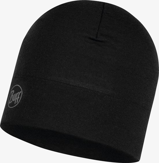 Buff – Casquette en laine mérinos Solid pour adulte – Zwart