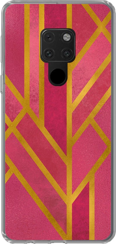 Coque Huawei P40 Lite – Or – Rose – Géométrique – Coque de téléphone en Siliconen