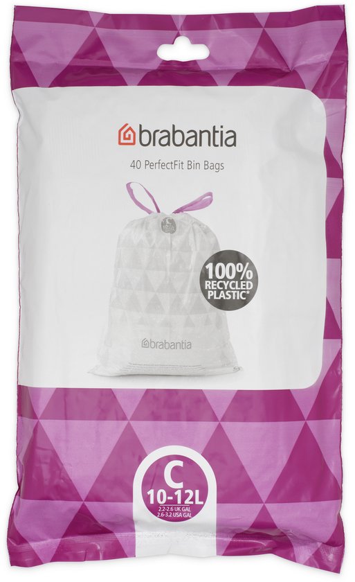 Brabantia PerfectFit Sac poubelle, code C, 10-12L, 40