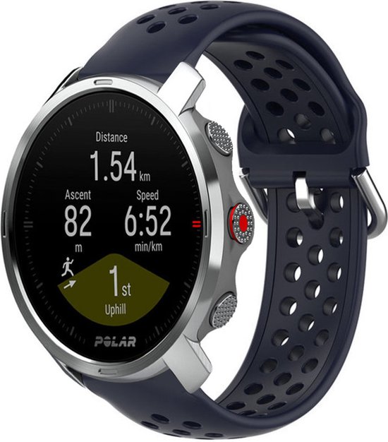 Bracelet Smartwatch en Siliconen – Convient au bracelet en silicone Polar Grit X avec trous – bleu foncé – Strap-it Watchband / Wristband / Bracelet