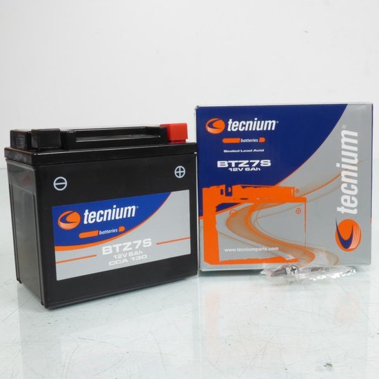 Batterie SLA Tecnium pour Moto Gas gas 400 SM FSE 2001 à 2004 YTZ7S / 12V 6Ah Neuf