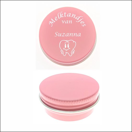 Boîte de conserve de dents de bébé avec gravure du nom – Suzanna
