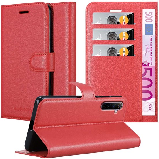 Étui Cadorabo pour Realme 6 4G / 6s en ROUGE CARMIN – Étui de protection avec fermeture magnétique, fonction support et emplacement pour carte Book Case Cover Etui