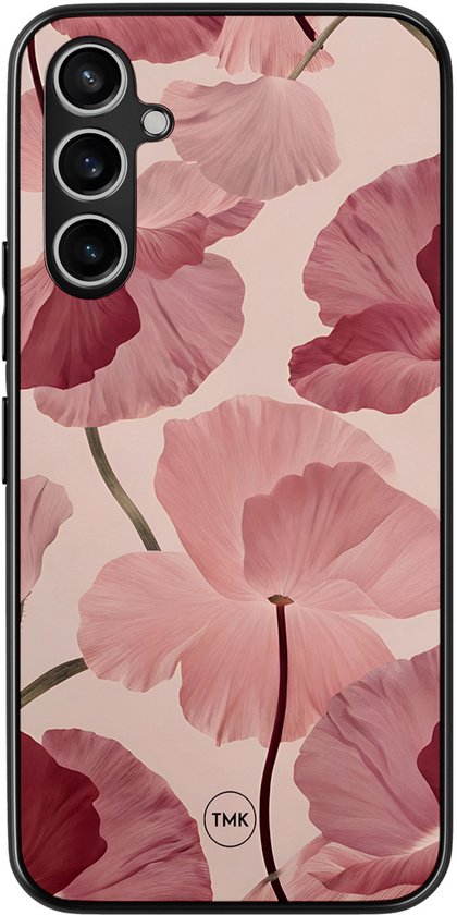 Coque Samsung Galaxy A54 – Fleur Vintage – Rose – Coque TPU – Fleurs – Coque rigide noire