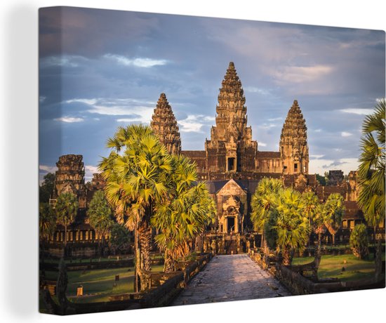Coucher de soleil à Angkor Wat Toile 140×90 cm – Tirage photo sur toile (Décoration murale salon / chambre) / Peintures sur toile villes asiatiques
