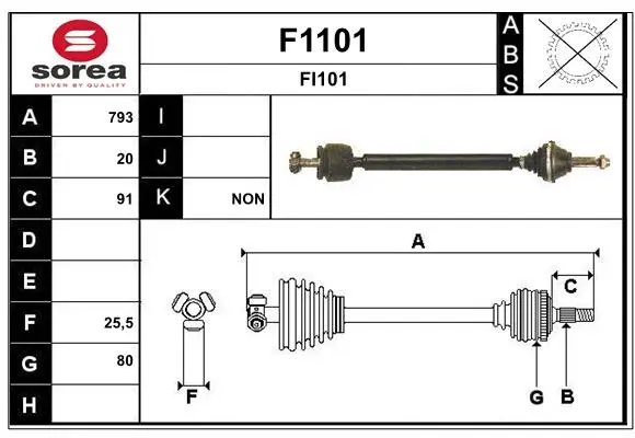 Arbre de transmission SNRA F1101