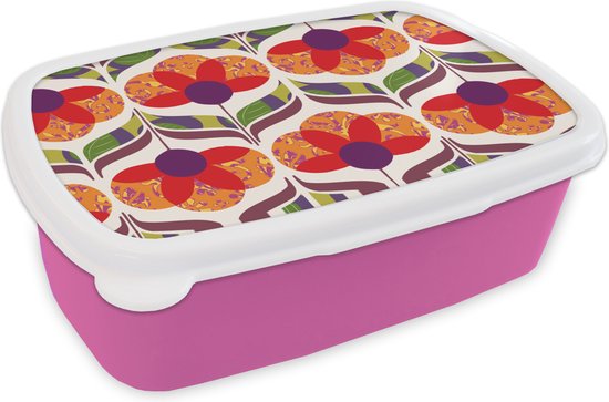 Boîte à pain Rose – Boîte à lunch – Boîte à pain – Rétro – Flower Power – Vintage – Couleurs – 18x12x6 cm – Enfants – Fille – Cadeau Sinterklaas – Distribution de cadeaux pour enfants – Cadeaux chaussures Sinterklaas