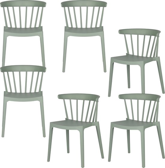 Chaise de jardin WOOOD Bliss – Plastique – Vert Jade – Set de 6