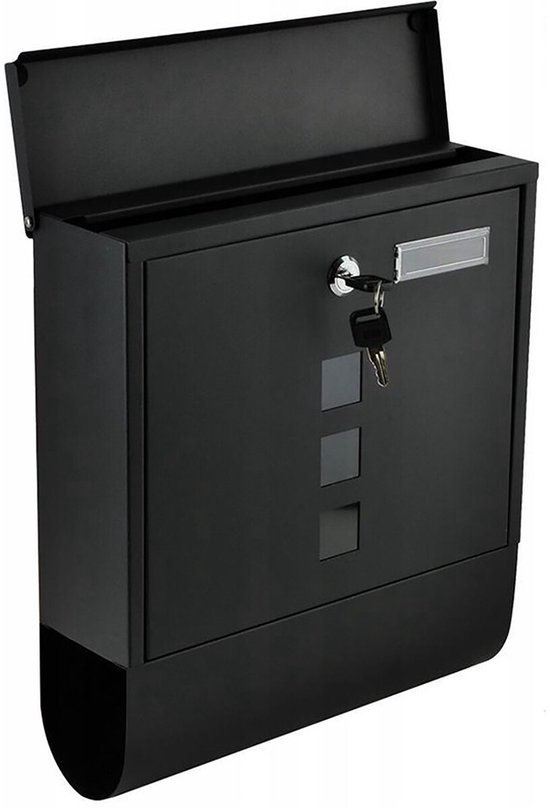 Boîte aux lettres murale en acier inoxydable – Boîte aux lettres – Boîte aux lettres murale en rouleau de papier journal – Noir anthracite