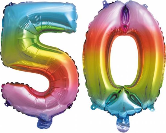 Ballon aluminium n ° 50 Rainbow 41cm