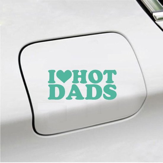 Autocollant pour pare-chocs – I Love Hot Dads – 20×8,6 – Menthe