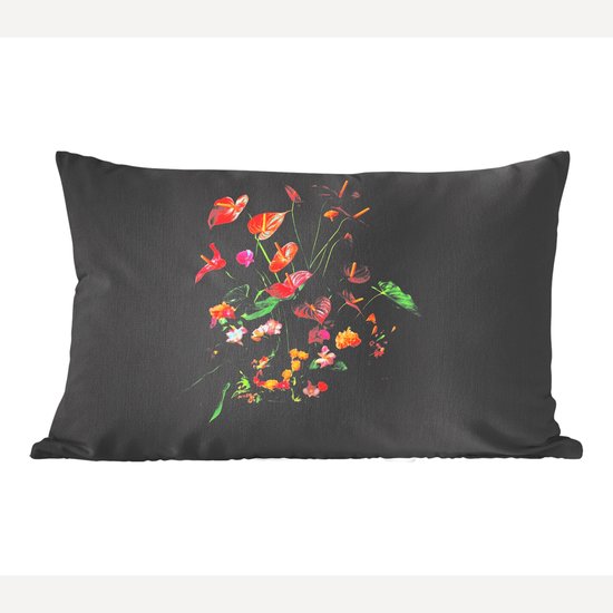 Coussins Coussins décoratifs – Oreillers de salon – 50×30 cm – Fleurs – Vase – Coloré