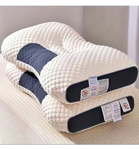 Coussin tricoté de protection du cou avec absorption de l&rsquo;humidité, respirabilité, fonction antibactérienne et de massage, beige, XL