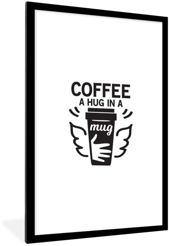 Devis Café Coffee un câlin dans une tasse sur fond blanc 60×90 cm