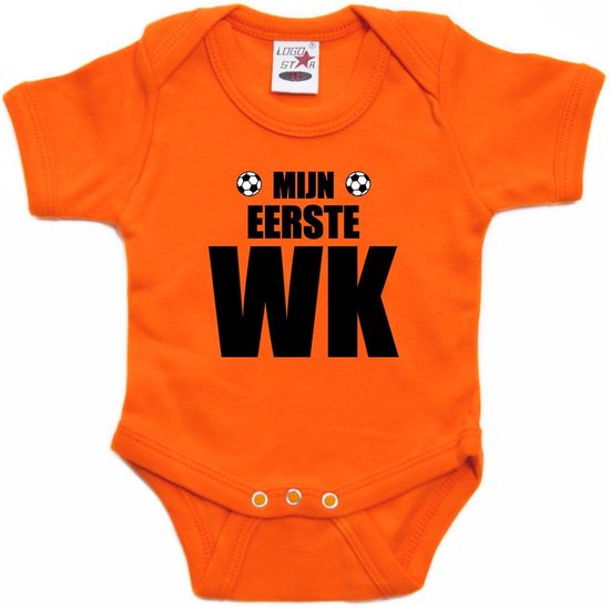 Barboteuse fan Oranje pour bébés – Ma première coupe du monde – Supporter Holland / Nederland – Barboteuses bébé championnat d&rsquo;Europe / Coupe du monde / outfit 80 (9-12 mois)