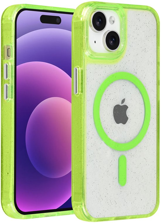 Étui de téléphone TUNIQ pour Apple iPhone 15 – MagSafe avec paillettes et cordon – Vert