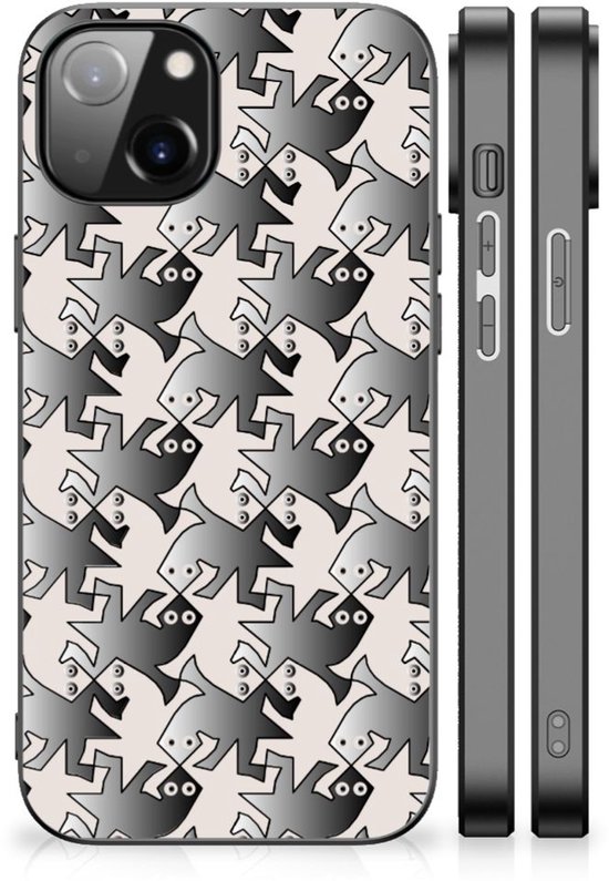 Coque de téléphone Apple iPhone 14 Make a case avec bord noir Salamander Grey