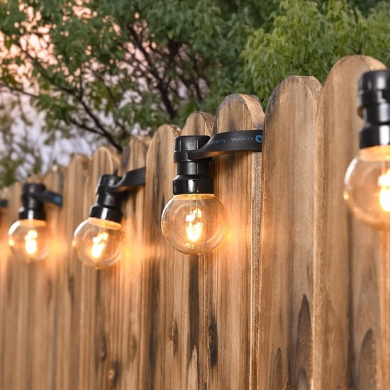 Cordon lumineux LumenXL pour extérieur 73 mètres – 150 lampes LED filament en forme de U 1 watt 2700K – IP20 variateur