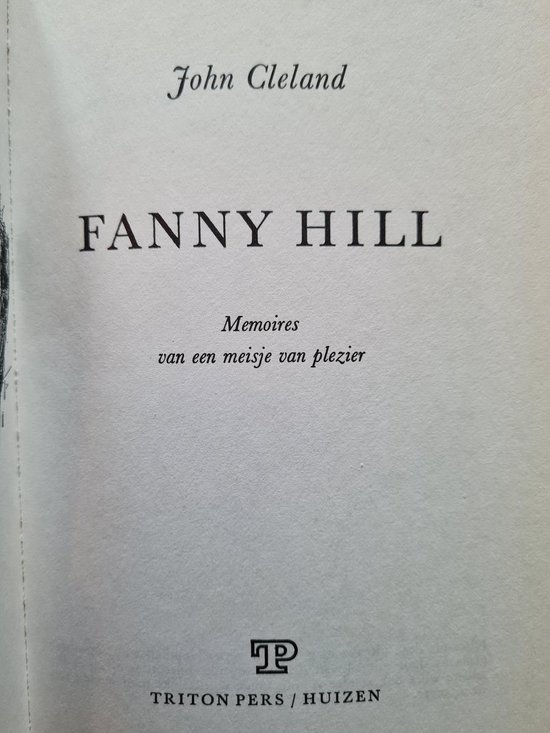 Fanny Hill de memoires van een dame van plezier
