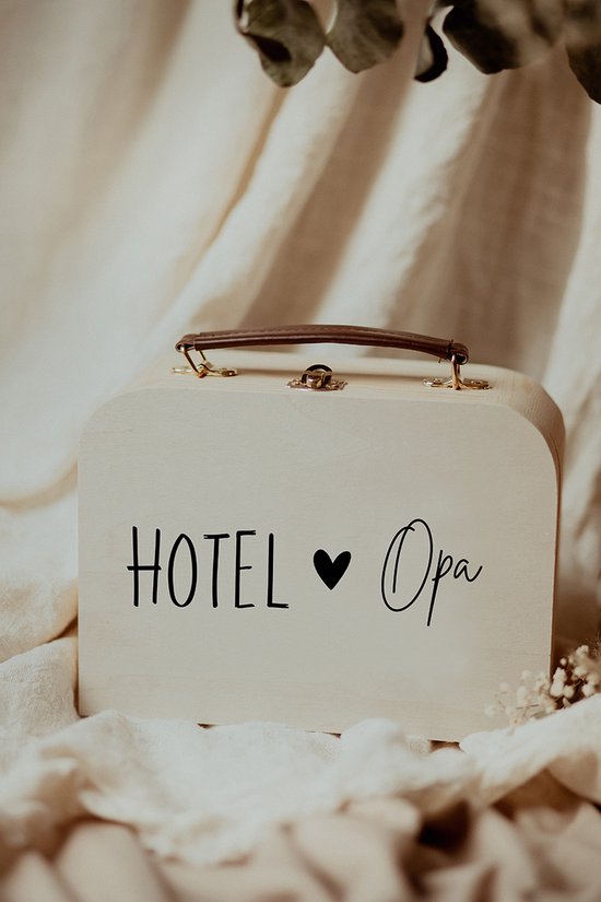 BolleToet – Valise en bois Hotel papy – grossesse – faire-part