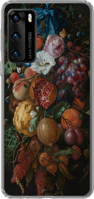 Coque Huawei P40 – Feston de fruits et fleurs – Peinture de Jan Davidsz. de Heem – Coque de téléphone en Siliconen