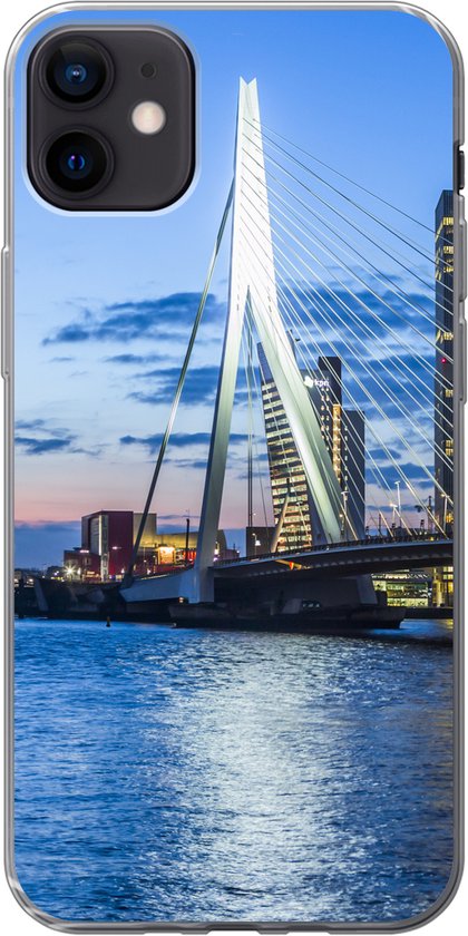 Convient pour iPhone 12 mini coque – Rotterdam – Water – Skyline – Étui de téléphone en Siliconen