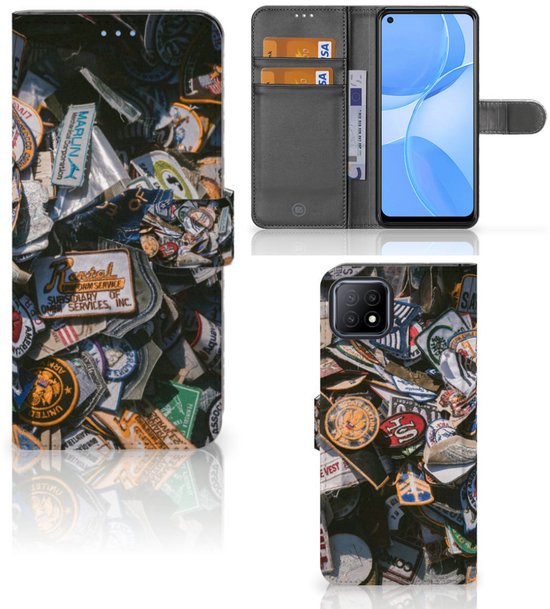Étui de Bumper Folio pour OPPO A73 5G Coque Badges